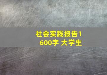 社会实践报告1600字 大学生